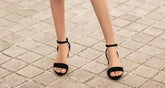 Carrie Suede Black Women's Open Toe Ankle Strap Low Block Chunky Heels Sandals Party Dress Pumps Shoes
